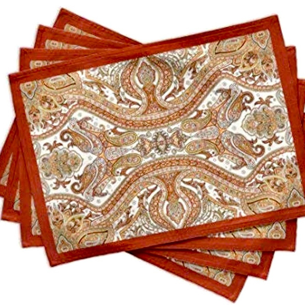 Maison d' Hermine Kashmir Paisley 100% Cotton Set of 4 Placemats Dining Table - Picture 9 of 9